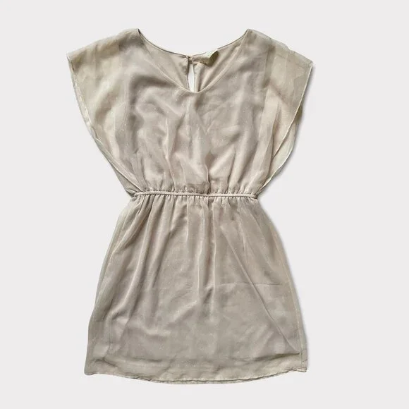 Francesca's Light Pink Dress Size Medium Sheer Sparkle Shimmer - Picture 5 of 9